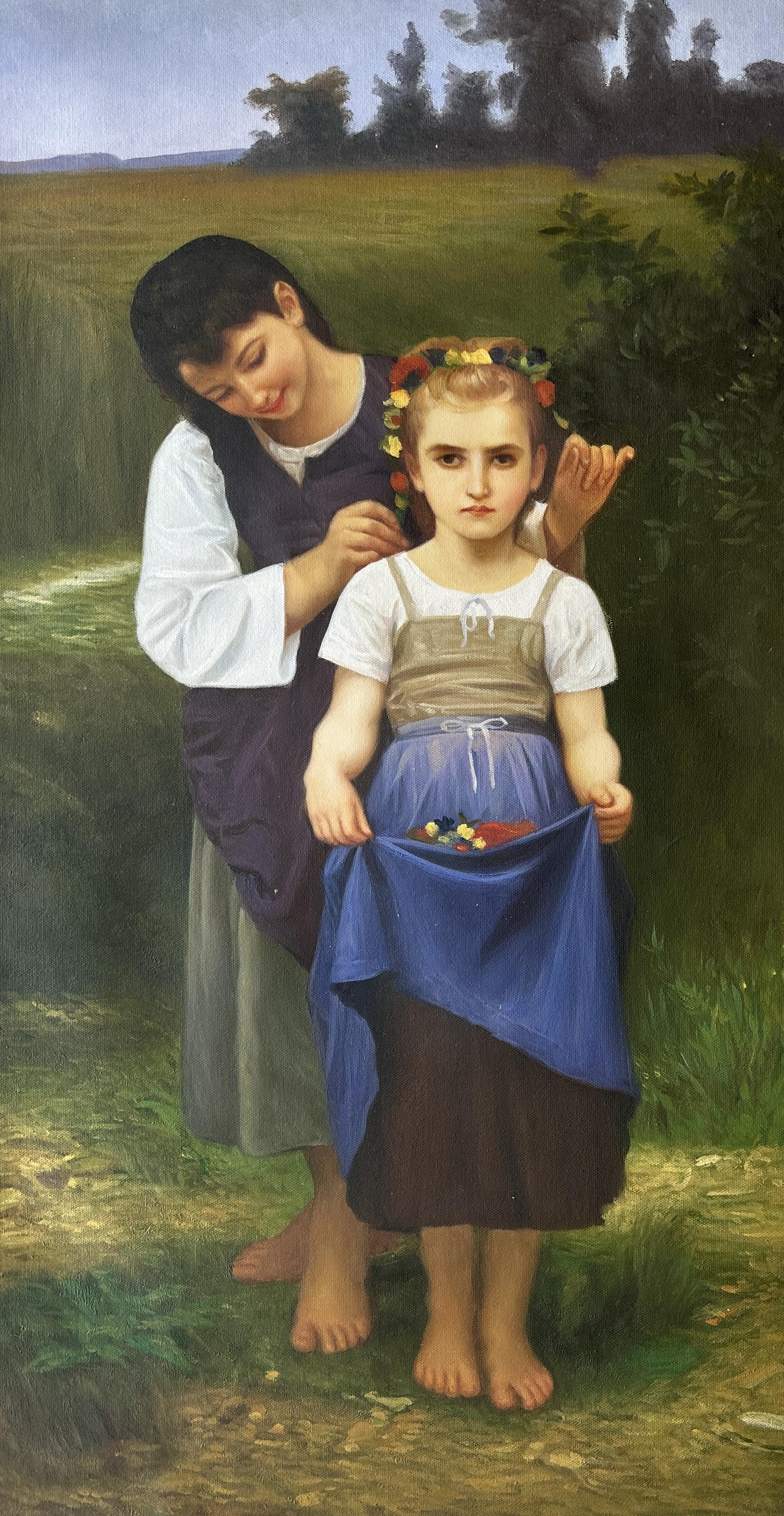 Crown Of Flowers(parure Des Champs Or The Jewel Of The Fields) - William-adolphe Bouguereau — William-adolphe Bouguereau