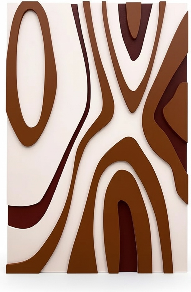 Layered Wood Wall Sculpture – Modern Earth Tones