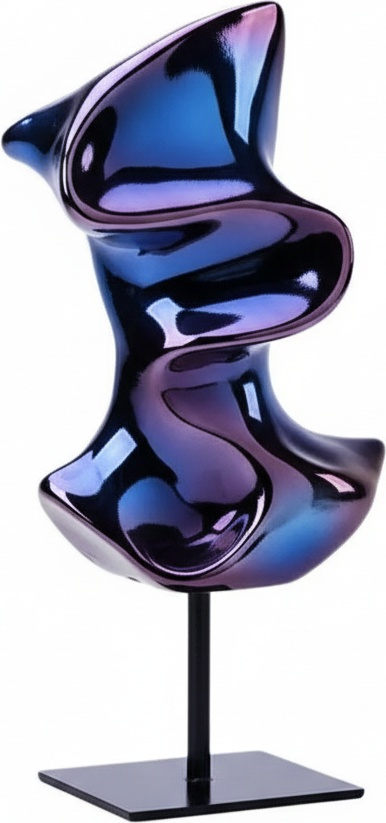 Bluish Violet Electroplated Abstract Sculpture