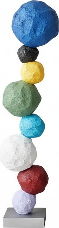 Stacked Stone Fiber Sculpture – Modern Wall Art