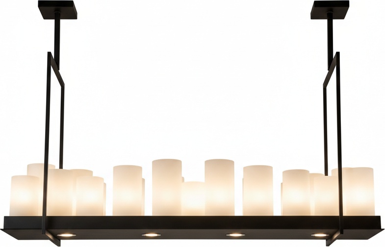 Black Iron Art Deco Linear Pendant Light