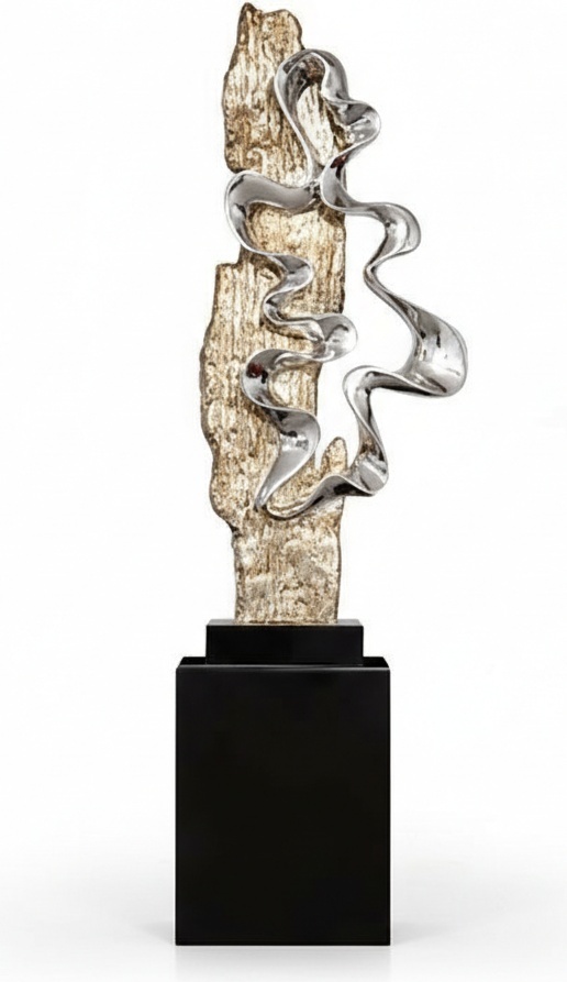 Golden Swirl Resin Sculpture – Modern Statement Piece