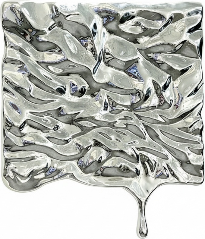Elegant Silver Resin Sculpture - Modern Wall Art Decor For Living Room Bedroom Gallery Display – 80cm Wide X 93cm High X 4cm Deep – Premium Decorative Sculpture Gift Idea