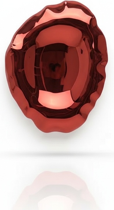 Crimson Red Concave Stainless Steel Wall Sculpture