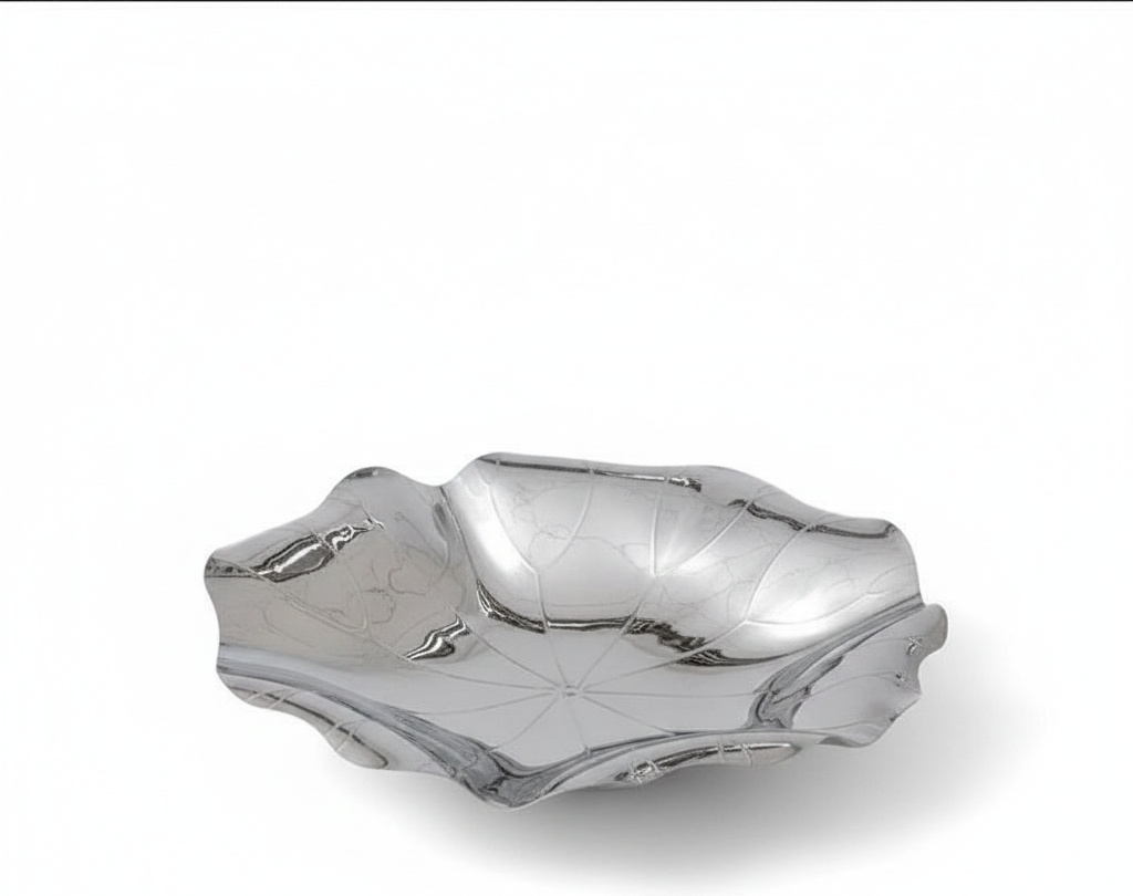Polished Metal Flowing Sculpture Bowl