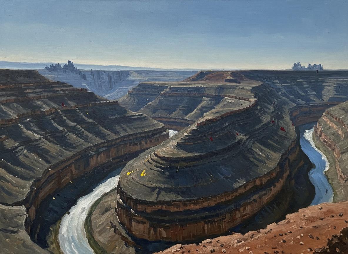 Canyon Echoes In Ochre And Azure — Jacques Villedieu