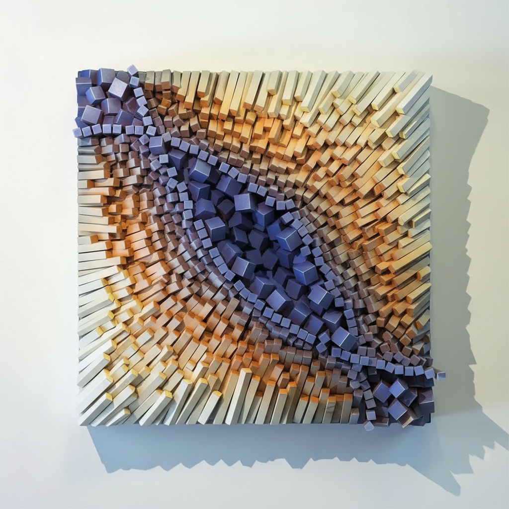 Swirling 3d Wood Wall Sculpture - Modern Impressionist Art