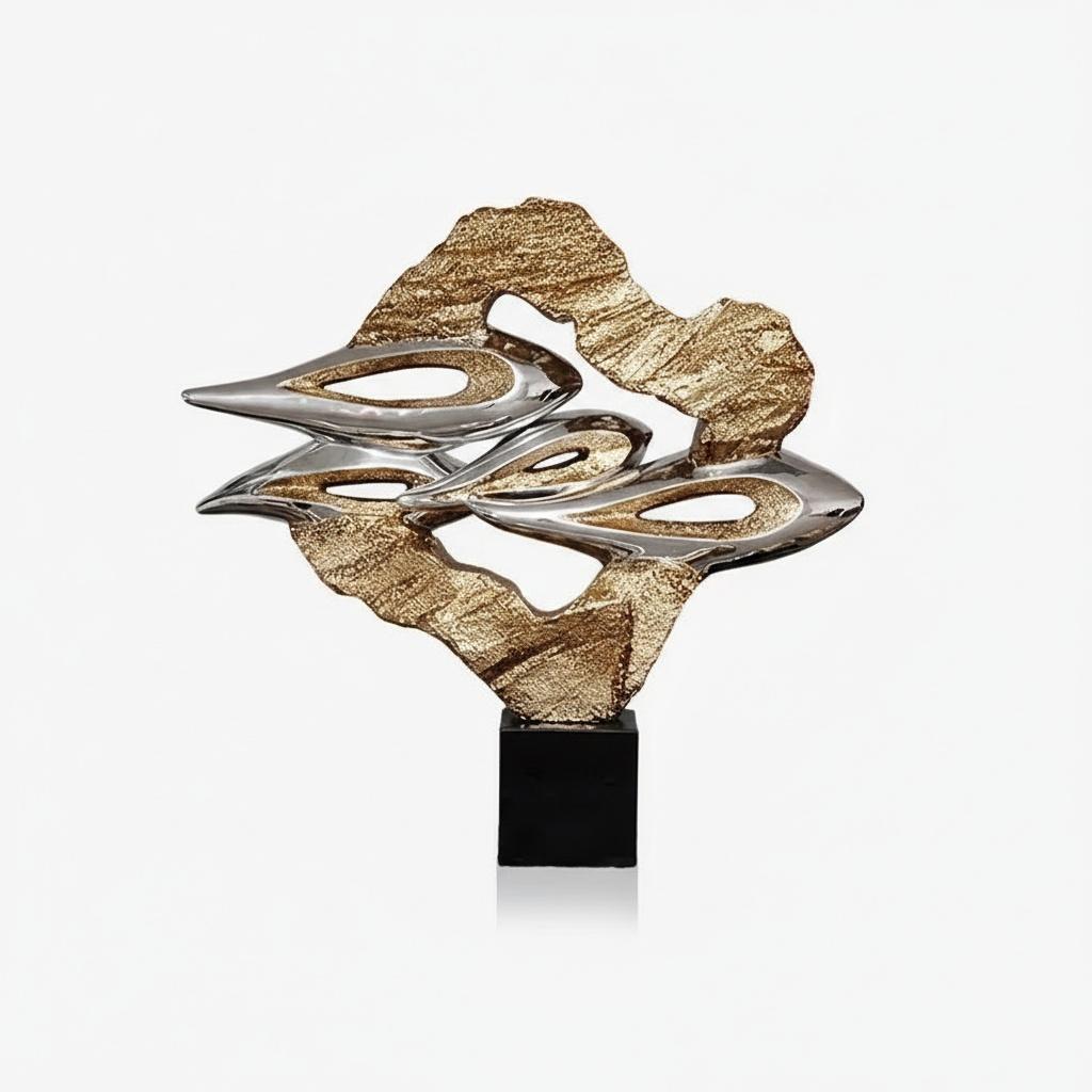 Elegant Resin Sculpture - Bold Abstract Home Accent Piece