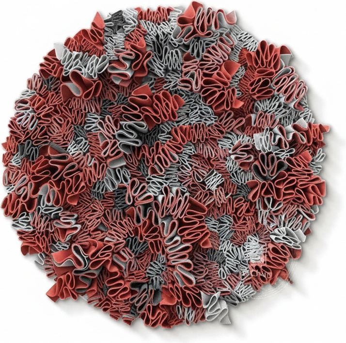 Coral & Silver 3d Pasta-form Wall Sculpture