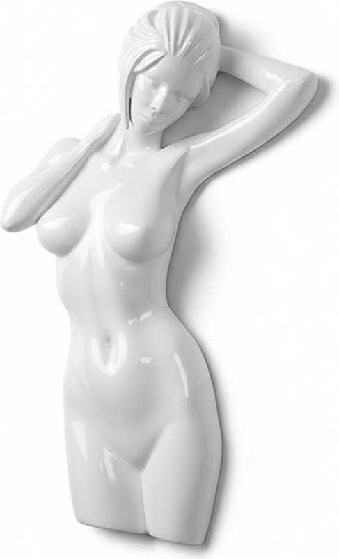 Reclining Nude Sculpture - White Resin Wall Art