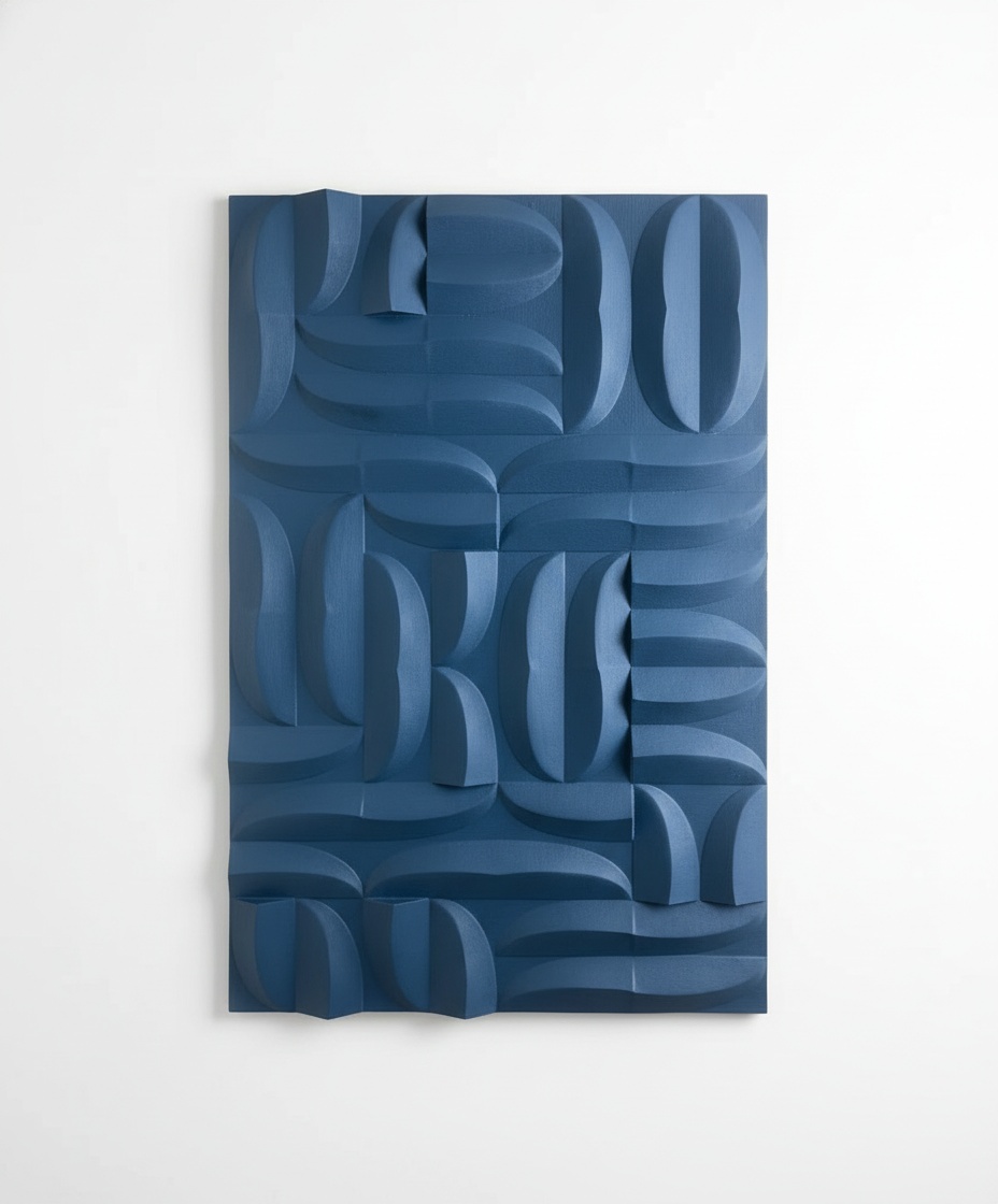 Sculptural Wood Wall Art – Modern Geometric Relief