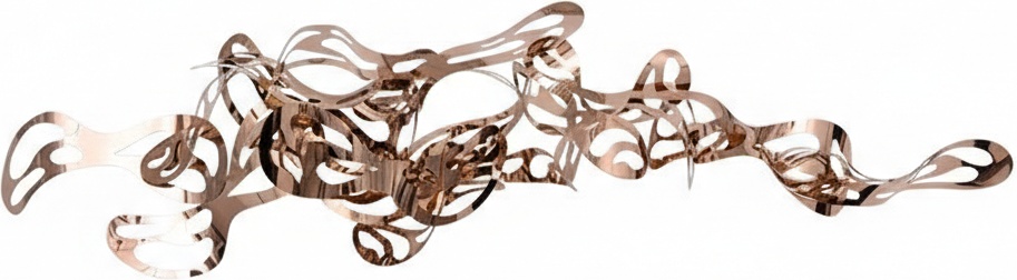 Rose Gold Abstract Stainless Steel Wall Sculpture - 290cm