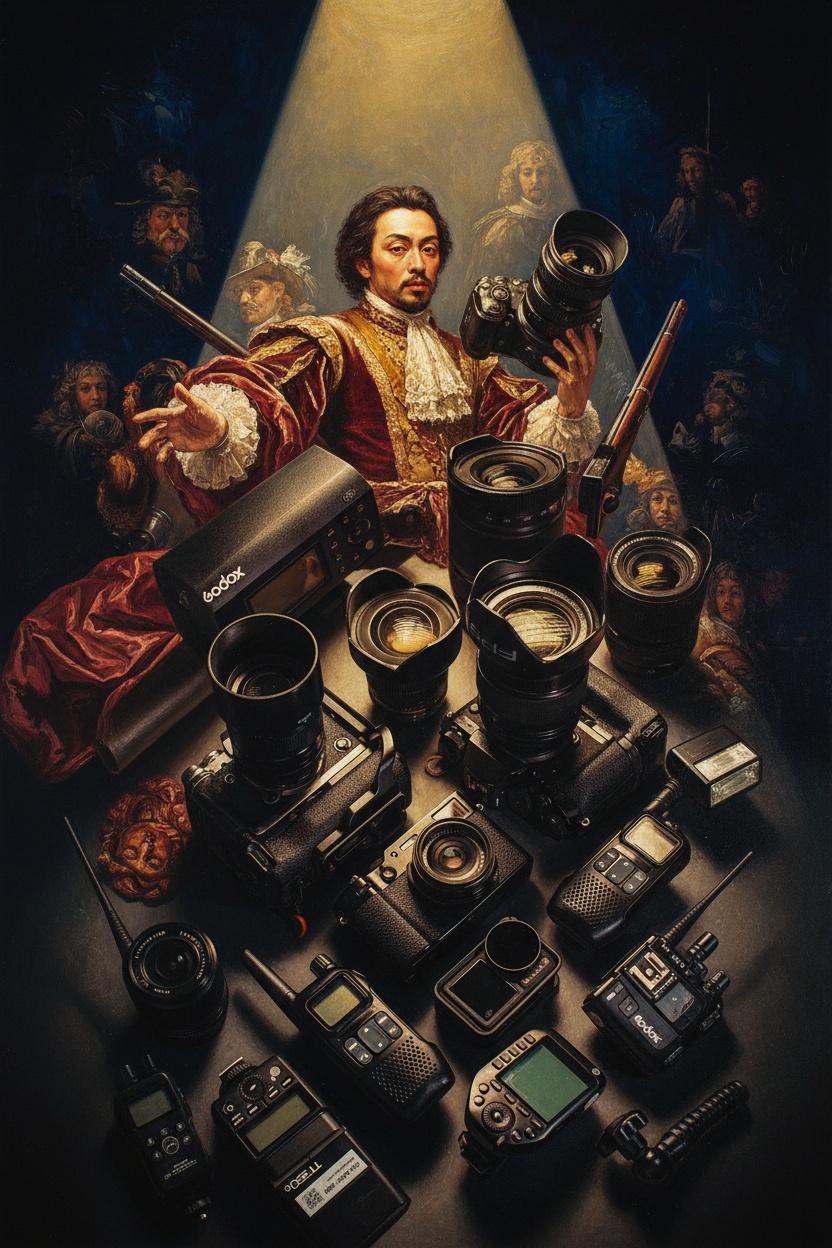 Crimson Zenith: A Portrait Of Observation — Jacques Villedieu