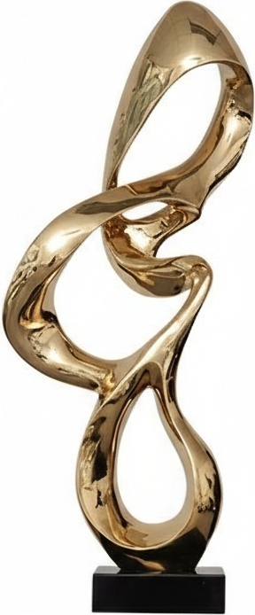 Golden Abstract Resin Sculpture - Elegant Home Décor Accent Piece