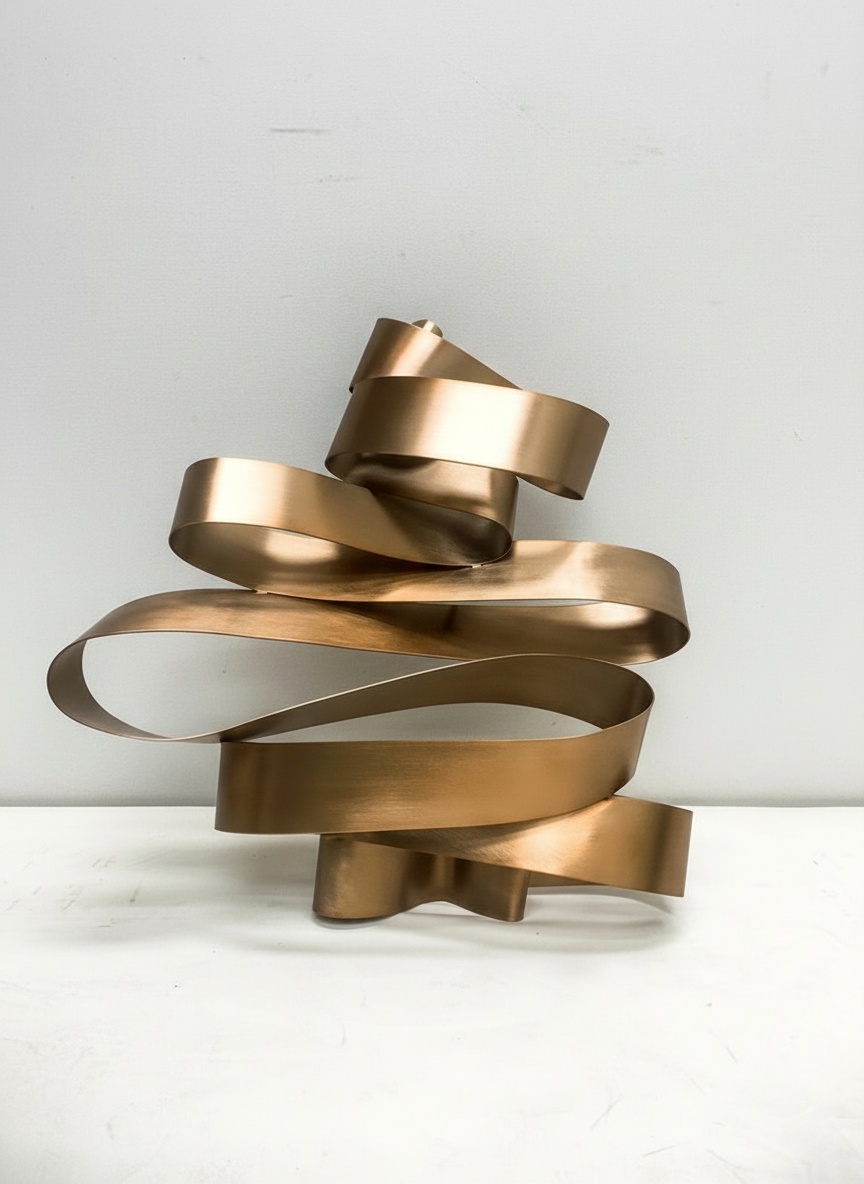 Flowing Metal Wall Sculpture – Brushed Stainless Steel Art