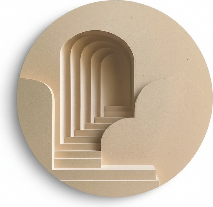 Sandstone & Wood Abstract Wall Sculpture – Architectural Minimalism