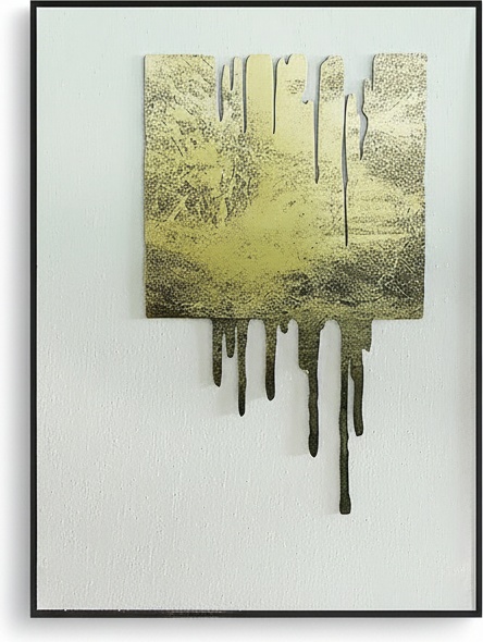 Golden Abstract Metal Wall Sculpture – Laser Cut 3d Art