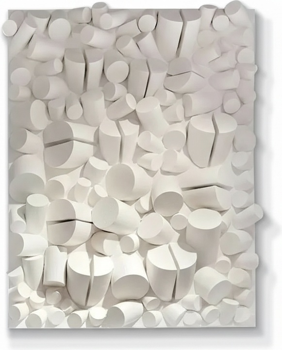 Textured Abstract Wall Sculpture – Off-white 120x160cm