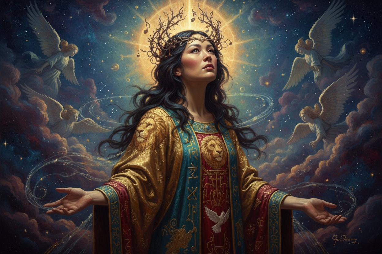 Aurelian Radiance: Echoes Of Celestial Grace — Jacques Villedieu