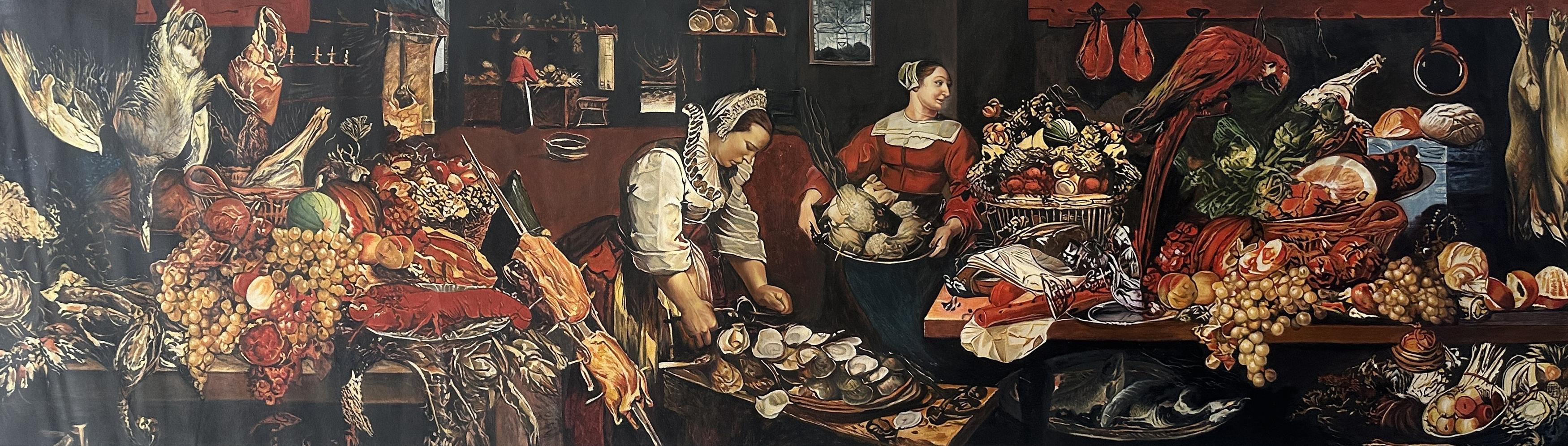 Kitchen Scene With Christ At Emmaus - Joachim Beuckelaer — Joachim Beuckelaer