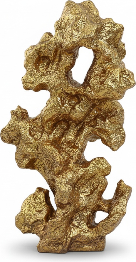 Gilded Resin Tree Sculpture – Handcrafted Abstract Art