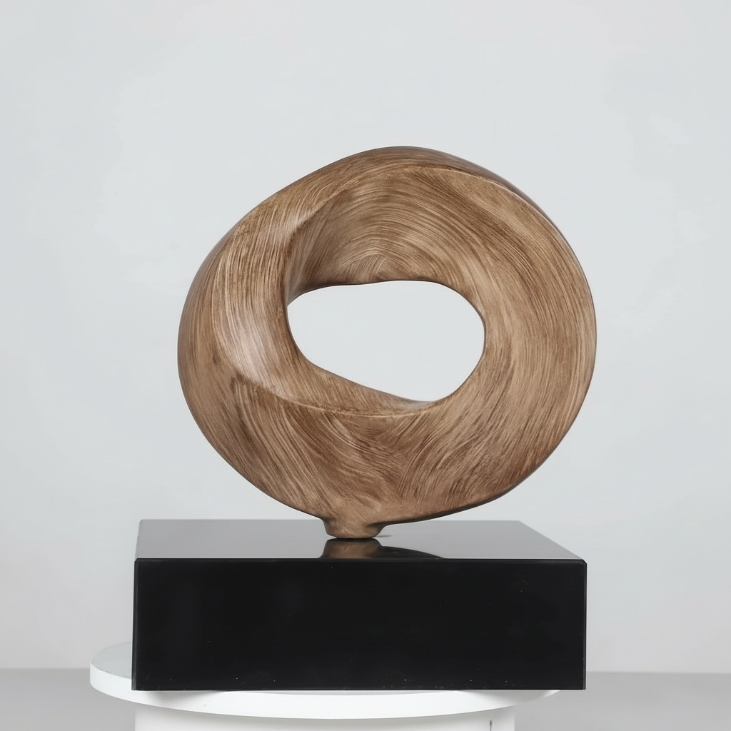Swirling Fiberglass Sculpture On Black Base