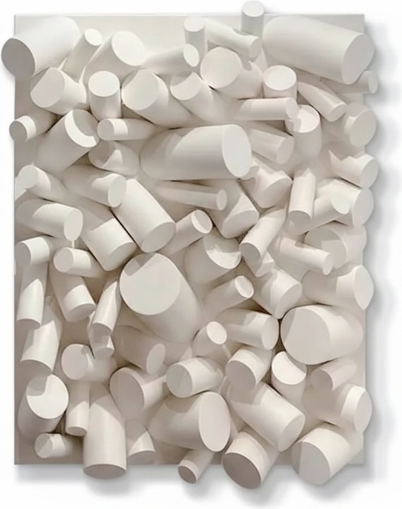 Textured Abstract Wall Sculpture – Cream & Off-white Tones