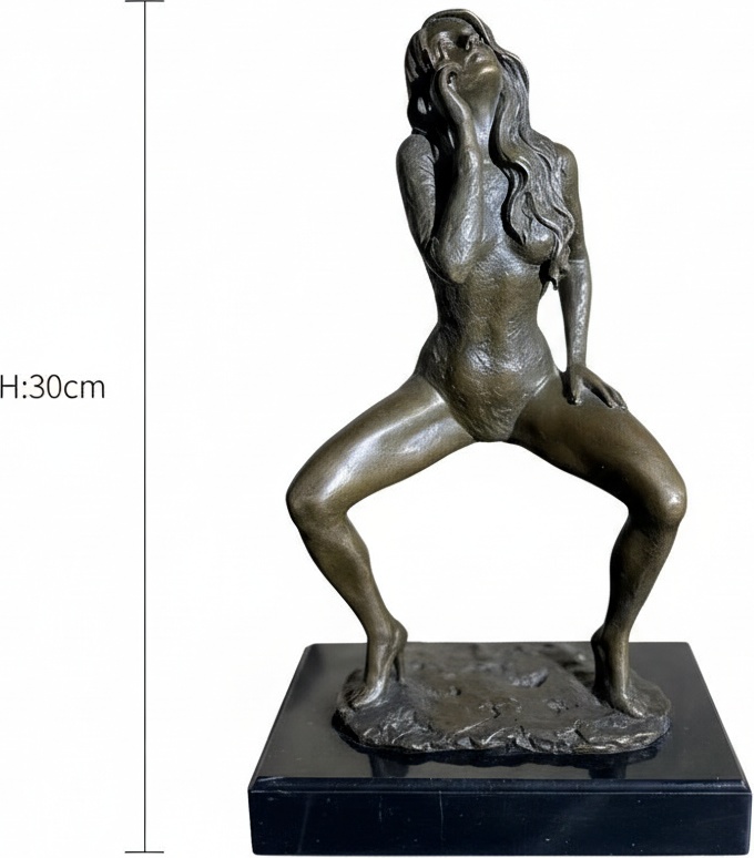 Dynamic Bronze Figure On Marble Base
