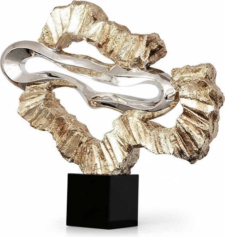 Interlocking Gold & Silver Resin Sculpture
