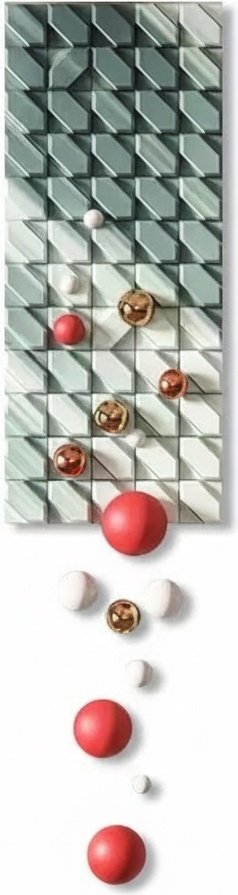 Geometric Wood Wall Sculpture – Teal & Copper Accents