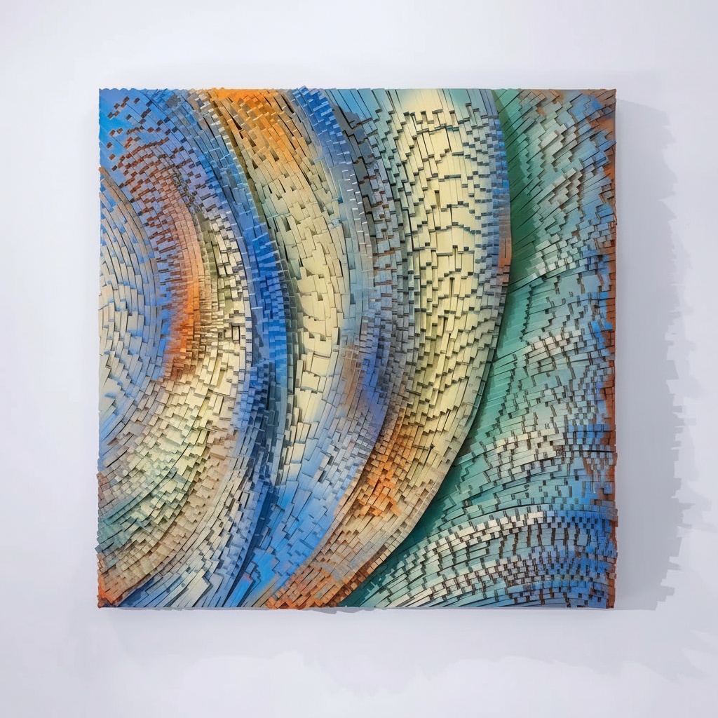 Abstract Wave Wall Art - Modern Textured Painting