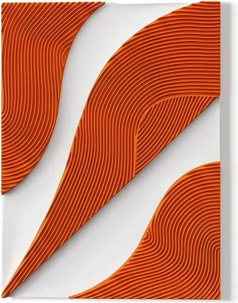 Layered Orange Abstract Wall Sculpture