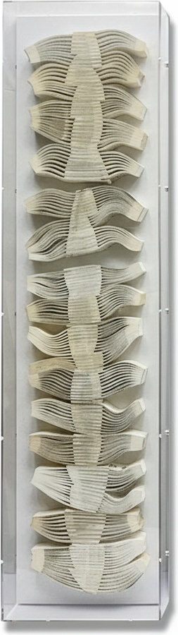 Woven Paper Wall Sculpture In Acrylic Frame