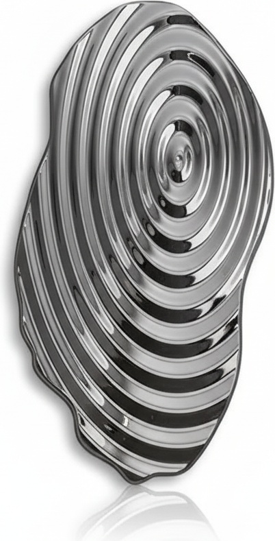 Stainless Steel Wave Sculpture - Polished Metal Wall Art