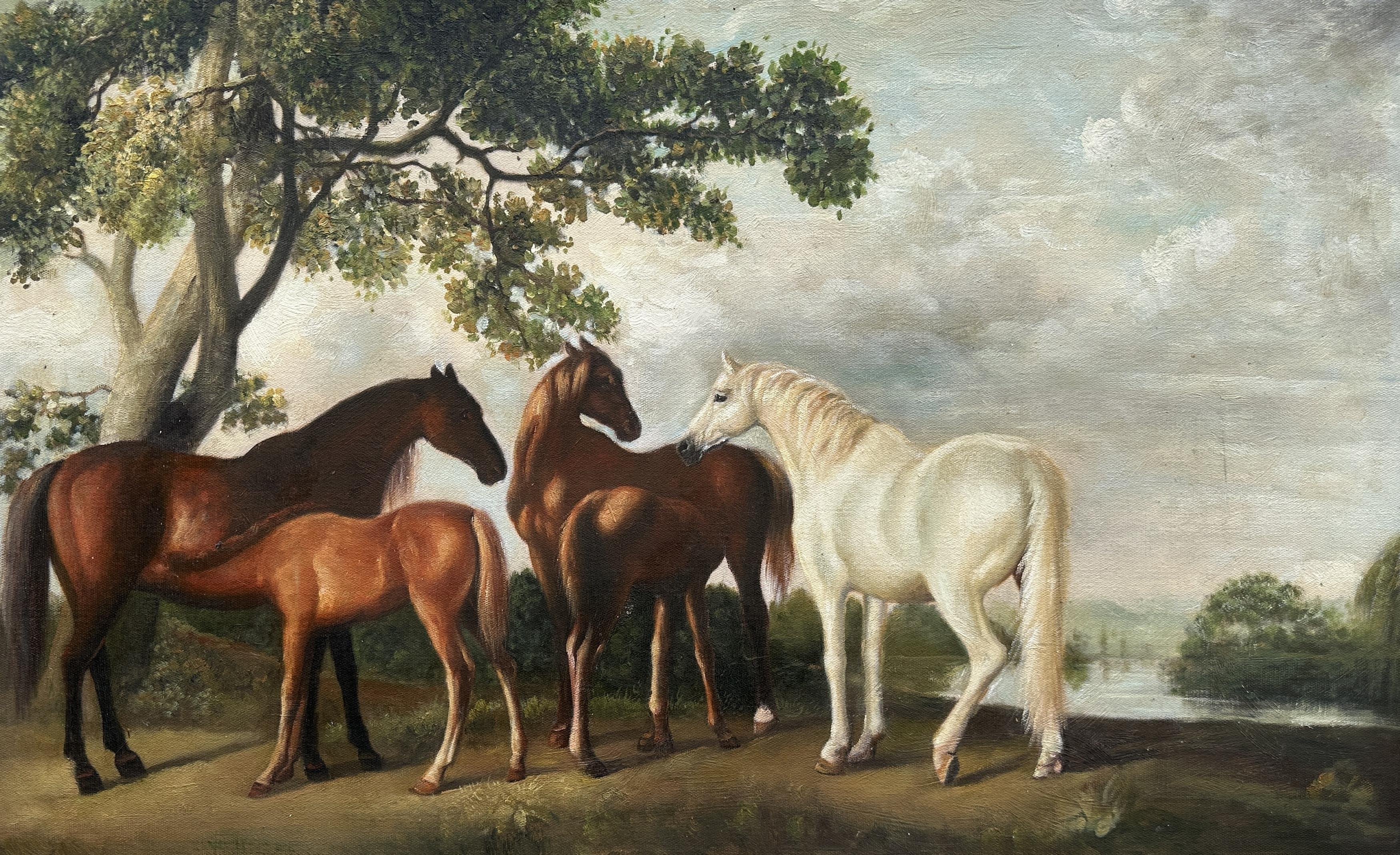 Mares And Foals In A River Landscape - George Stubbs — George Stubbs