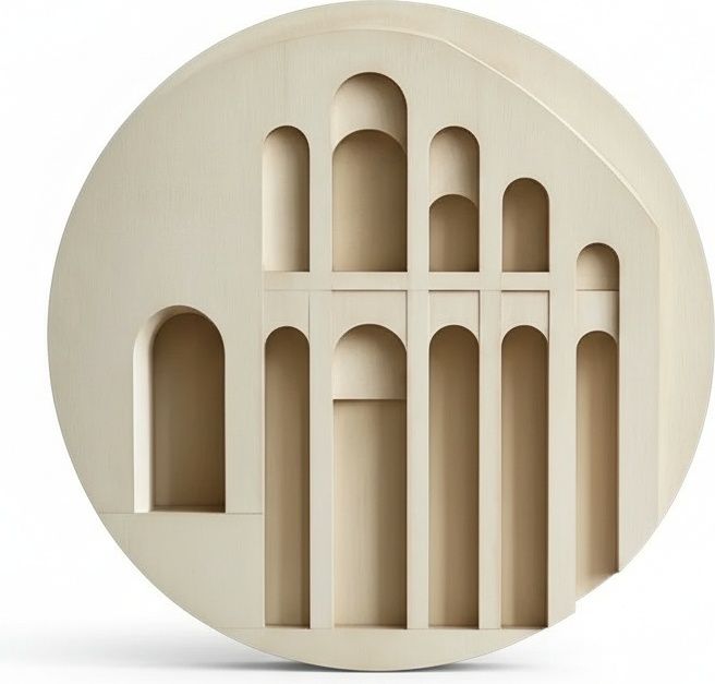 Handmade 3d Wood Building Wall Sculpture - Wabi Sabi Texture