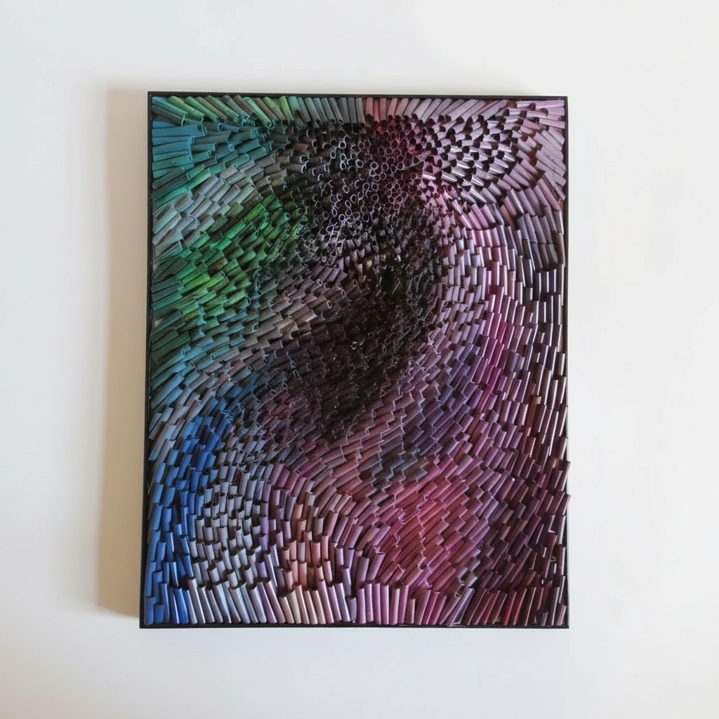 Vibrant Colored Pencil Gradient Wall Art - 70x100cm