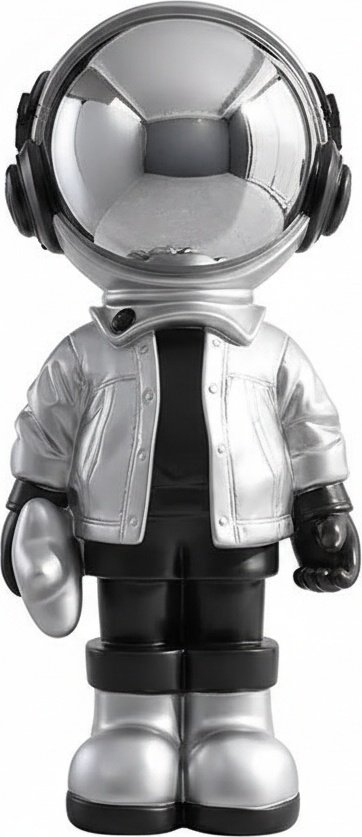 Silver Astronaut Sculpture – Modern Resin Art