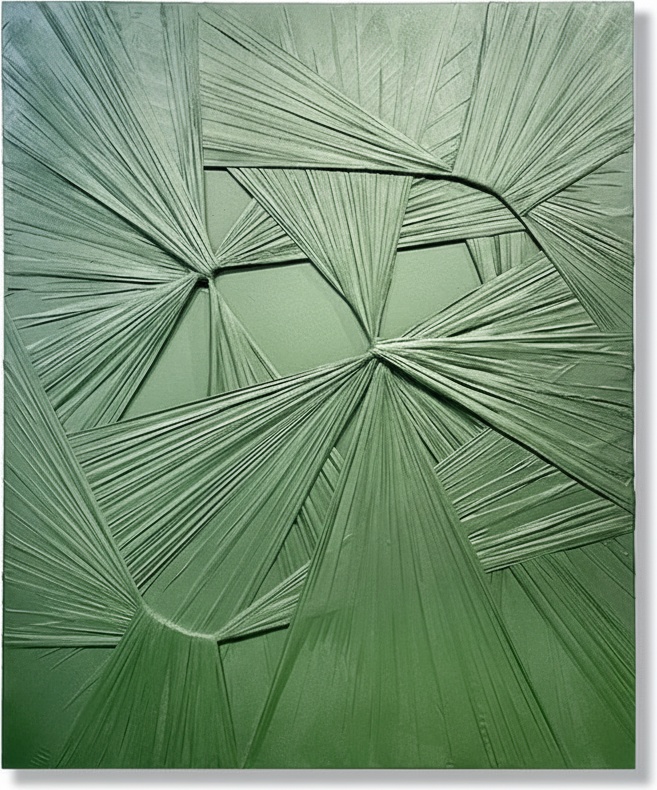 Green Radiance: Handmade Mixed Media Wall Sculpture