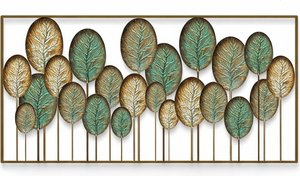 Golden Iron Leaf Wall Sculpture