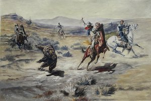 Roping A Grizzly - Charles Marion Russell — Charles Marion Russell, American Realism