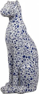 Blue Mosaic Cat Sculpture – Modern Resin Art, Modern Art Size Customization Available. 50 Cm (