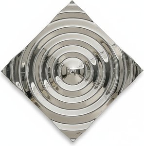 Stainless Steel Spiral Wave Sculpture - Modern Metal Wall Art, Modern & Minimalist