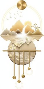 Illuminated Mountain Landscape Wall Art