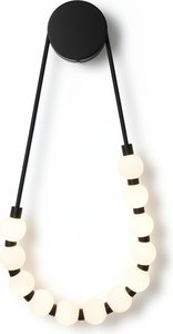 Curved Iron Wall Sconce With White Glass Shade