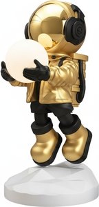 Resin Fiberglass Astronaut Sculpture With Usb Night Light Modern Minimalist Metallic Gold Design For Elegant Home Décor, Minimalism
