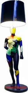 Abstract Fiberglass Garden Figure Lamp With Vibrant Colors, Modern Art Table Lamp Introduce A Vibrant Focal