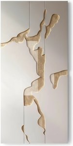 Beige Geometric Wood Mosaic Wall Art - Modern Nordic Style Decorative Block Sculpture Home Interior Accent Piece