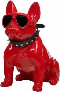 Electroplated French Bulldog Sculpture With Sunglasses, Nordic Modernism