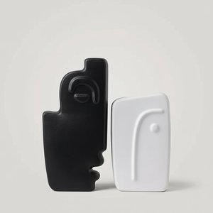 Abstract Face Resin Vases - Modern Minimalist Pair, Minimalism This Striking Set Of Two Vases Introdu